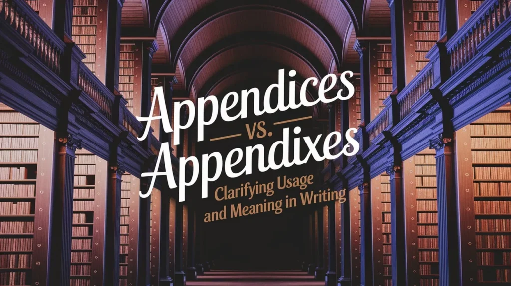 Appendices vs. Appendixes