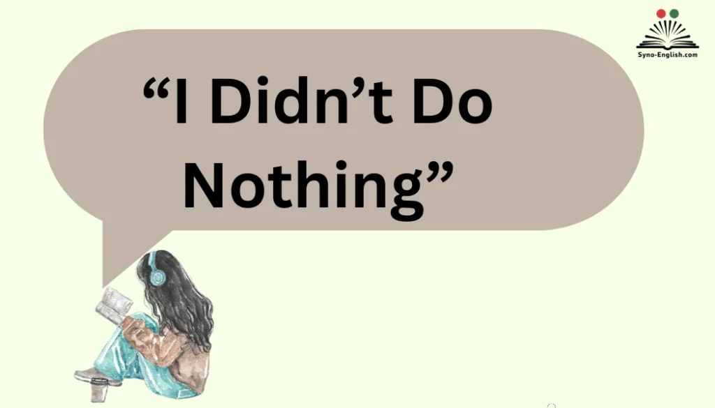 “I Didn’t Do Nothing”